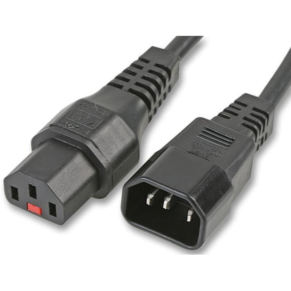 IEC LOCK - Locking IEC C14 Male to C13 Female Power Lead, 3m Black