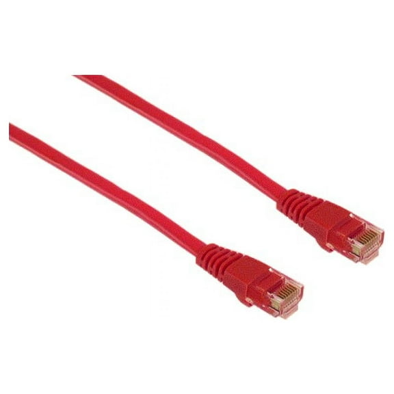 IEC M05292 RJ45 4pr Cat 5e UTP Cable With Molded Snag Free Strain Relief Red - Imported 7'