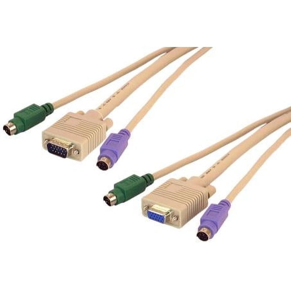 IEC M1323 Switch Box Cable VGA Monitor M/F and PS-2 Keyboard/Mouse M/M 2 Meters