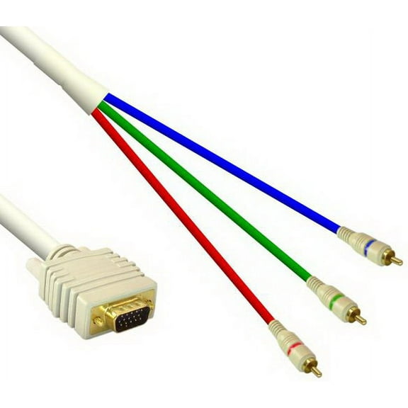 IEC M5329-12 DH15 Male (VGA) to 3 RCA Male Cable 12'