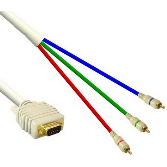 IEC M5329-25 DH15 Male (VGA) to 3 RCA Male Cable 25'