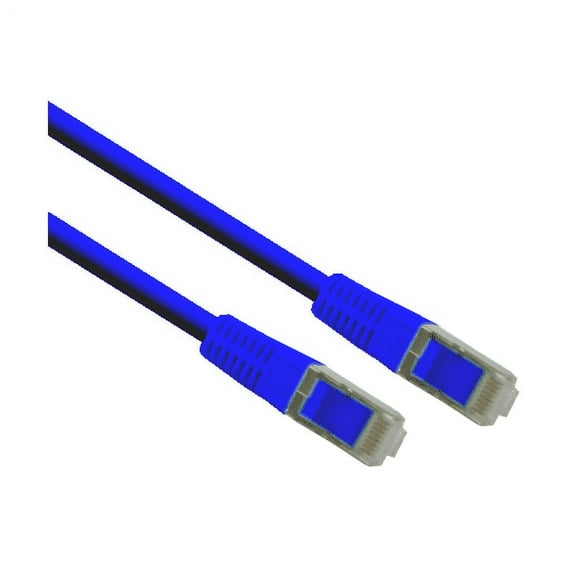 IEC M67466A-25 RJ45 4Pr Cat 6a Shielded Patch Cord with Molded Snag Free Strain Relief Blue 25'
