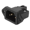 thumbnail image 1 of IEC Power Inlet, Fidelity IEC Panel Mount Plug Gold Plated Wear Resistant For Audio Visual Appliances Black IB70(G), 1 of 8