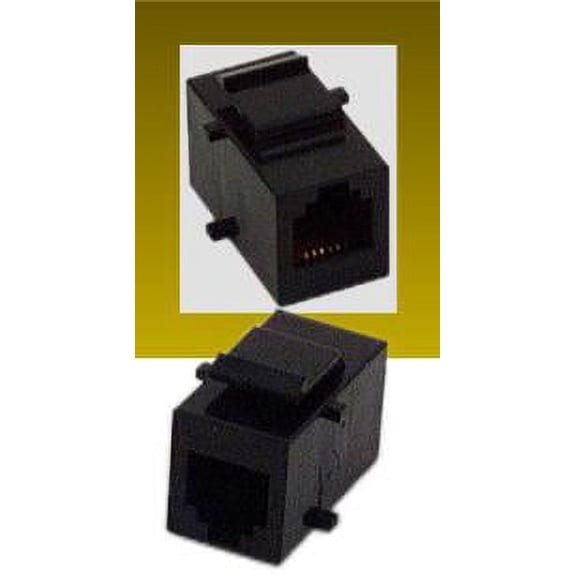 IEC RJ1106F-F-MT-BK RJ11 6 Position Keystone Connector Female to Female Black