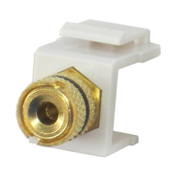 IEC RJBPBS-WH Banana/Binding Post Jack in Keystone insert - White, Black