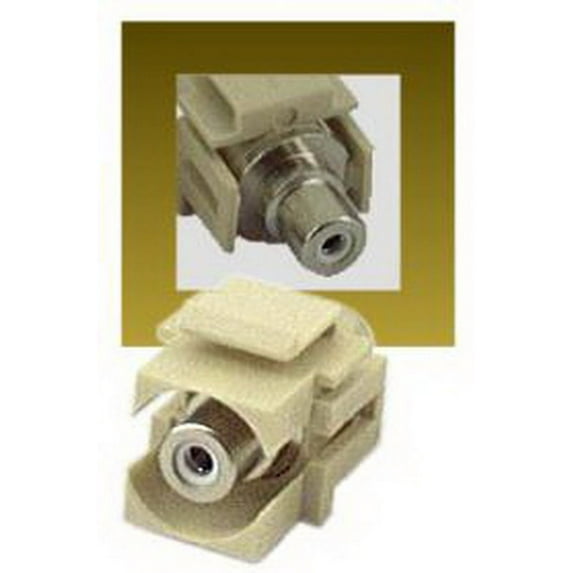 IEC RJRCAWF-F White RCA Female to Female Connector on Ivory Keystone