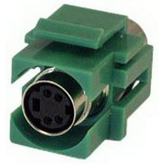 IEC RMD04-GN S Video ( SVHS ) Mini Din 4 Female to Female Flush Mount Keystone Connector Green