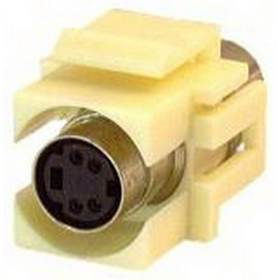 IEC RMD04-IV S Video ( SVHS ) Mini Din 4 Female to Female Flush Mount Keystone Connector Ivory