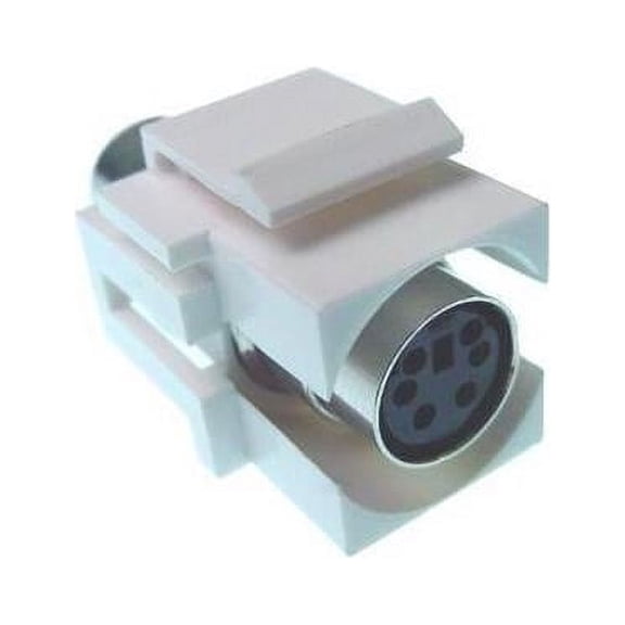 IEC RMD06-WH Mini Din 6 Female to Female Flush Mount Keystone Connector White