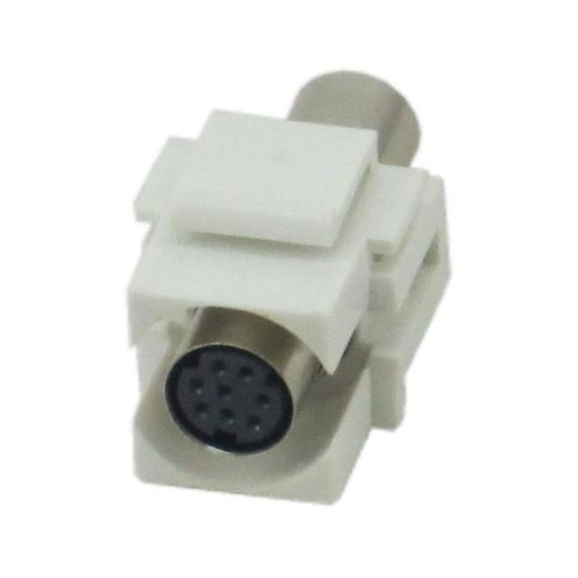 IEC RMD08WH Mini Din 8 Female to Female Flush Mount Keystone Connector