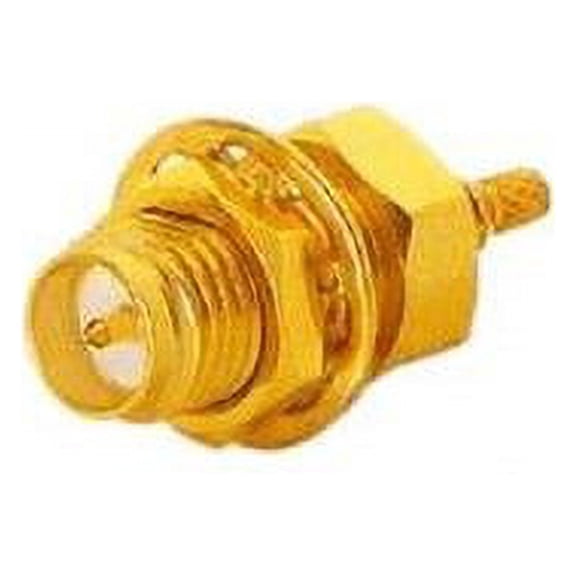 IEC SMAF-RPM-113 "SMA-RP Female Bulkhead Crimping Connector for 1.13mm 1.37mm Cable, Gold"