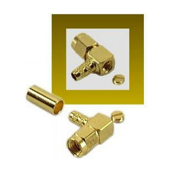 IEC SMAM-RG58-RP-90 SMA Male Connector Reverse Polarity (with Female Pin) for RG58 Right Angle