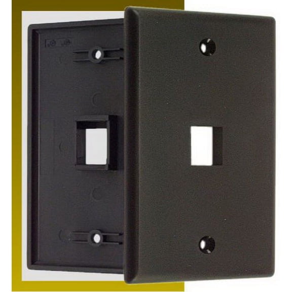 IEC WB10801 Black Plastic Wall Plate with 1 Cutout for a Keystone Insert