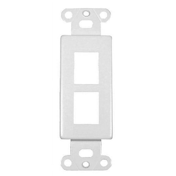 IEC WDH342000 White Decora Insert with Two Keystone Cutouts