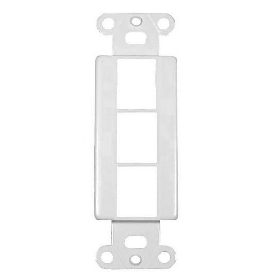 IEC WDH343000 White Decora Insert with Three Keystone Cutouts