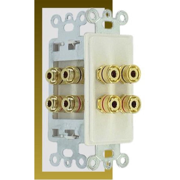 IEC WDH472000 White Decora Insert with Two Pair of Binding Posts