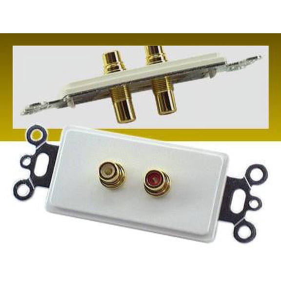 IEC WDH511000 White Decora Insert with Two RCAs (Red - White)
