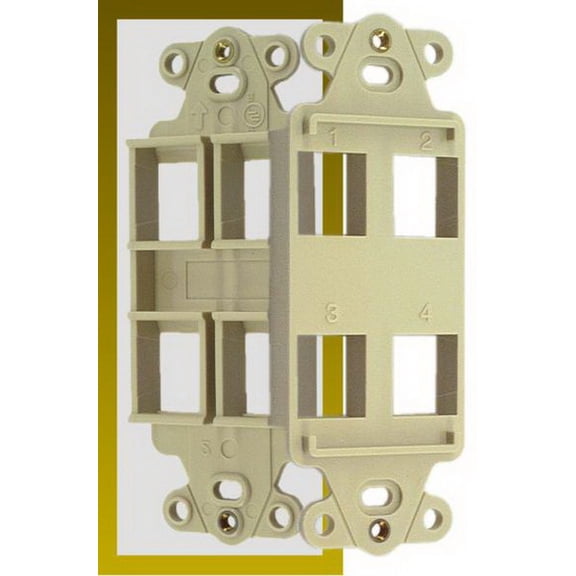 IEC WDZ344000 Ivory Decora Insert with Four Keystone Cutouts