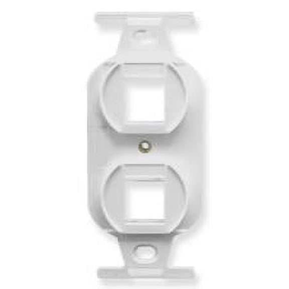 IEC WH00702 White Duplex Receptacle Insert with Two Keystone Cutouts