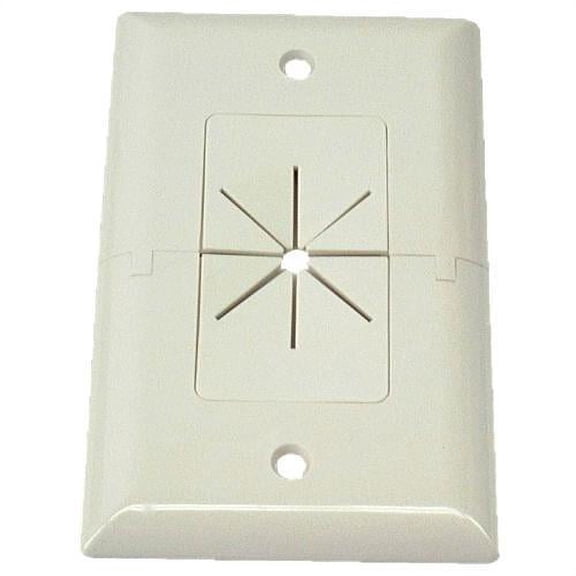 IEC WH17001 White Plastic Wall Plate Split Pass Through