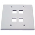 thumbnail image 1 of IEC WH20804 White Plastic Two Gang Wall Plate with 4 Cutouts for Keystone Inserts, 1 of 1