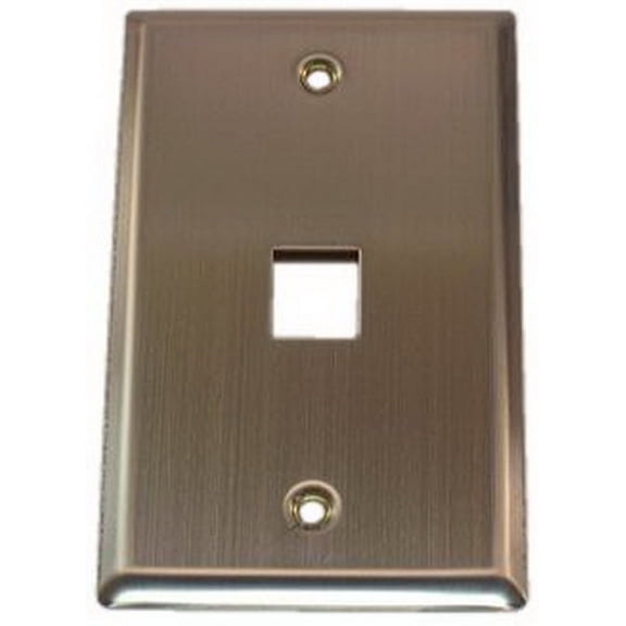 IEC WS10801 Stainless Steel Wall Plate with 1 Cutout for a Keystone Insert