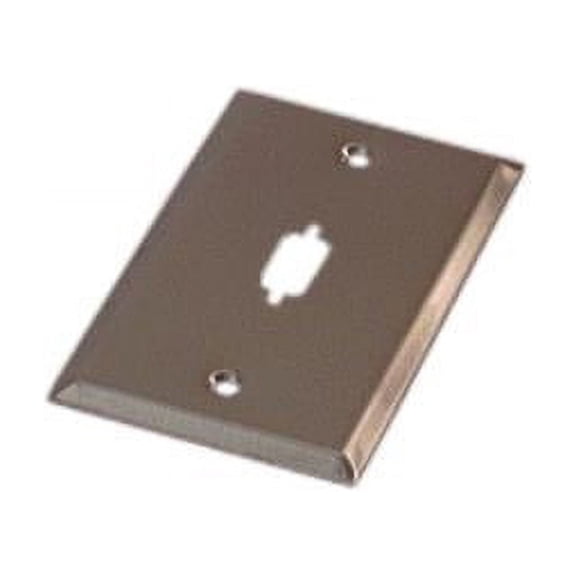 IEC WS10901 Stainless Steel Wall Plate with 1 Cutout for a DB9 or DH15 Connector