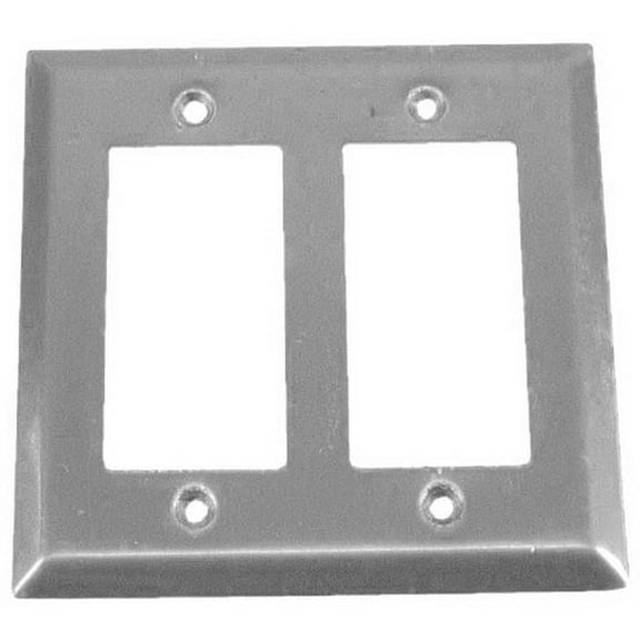 IEC WS20002 Stainless Steel Two Gang Wall Plate with 2 Decora Cutouts