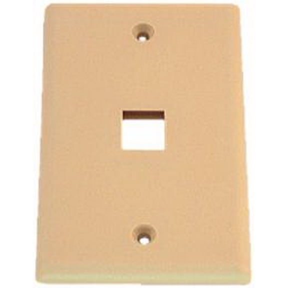 IEC WZ10801 Ivory Plastic Wall Plate with 1 Cutout for a Keystone Insert