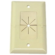 IEC WZ17001 Ivory Plastic Wall Plate Split Pass Through