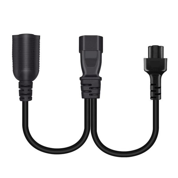 IEC320 C14 Male Plug to C5 + 5-20R Female Socket Y Split Power Extension Cable