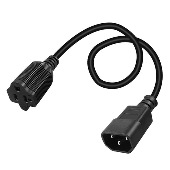 IEC320 C14 Male to 5-20R Female Power Extension Cable for International Travel
