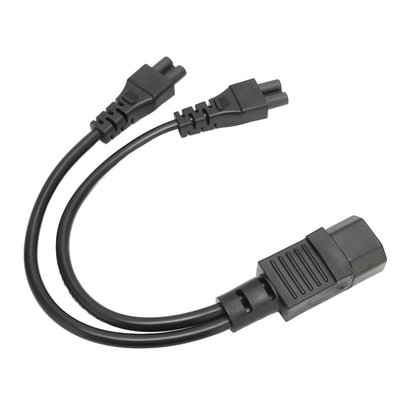IEC320 C14 Male to Dual C5 Female Power Cable Splitter Cord Adapter 10A 250V Heavy Duty PVC Power Cord 12.6 inches / 32 cm