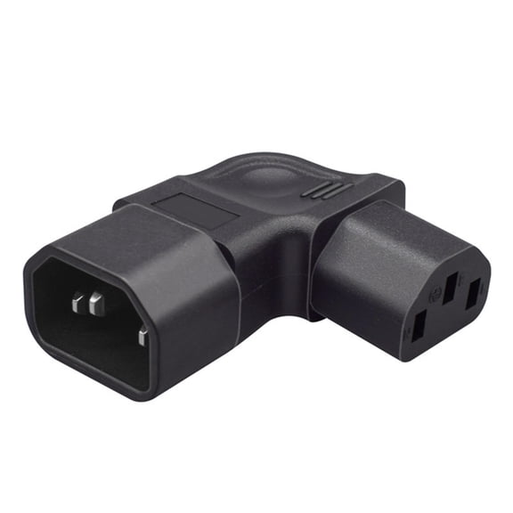 IEC320 C14 To C13 Male To Female Power Plug Converter, Right Angled Conversion Plug Adapter