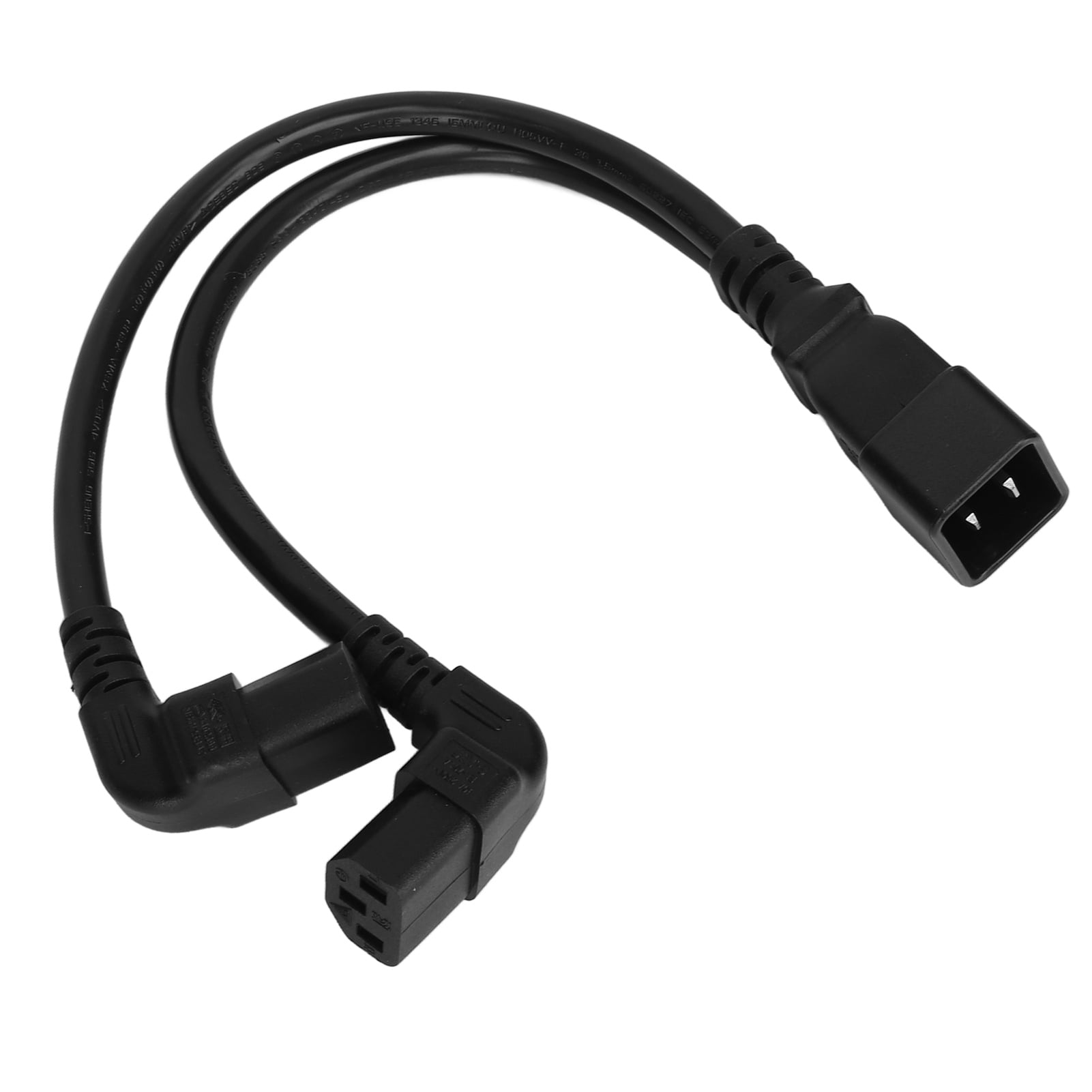 IEC320 C20 To Dual C13 Cord 1 In 2 Out Double Right Angle Y Splitter iec320-c20-to-dual-c13-cord-1-in-2-out-double-right-angle-y-splitter
