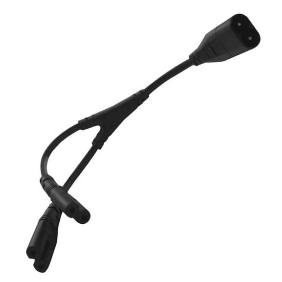 2X IEC320 C8 to 2X C7 Y Split AC Power Cord, IEC Figure 8 Male to 2 Female 1 in 2 Out AC Power Cable
