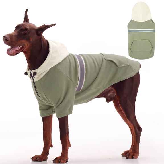 IECOii Dog Hoodie for Medium Dogs Soft Breathable Pullover Hooded Dog Sweatshirt for Spring Fall and Winter,Green,2XL