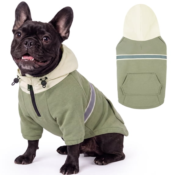 IECOii Dog Hoodie for Medium Dogs Soft Breathable Pullover Hooded Dog Sweatshirt for Spring Fall and Winter,Green,M