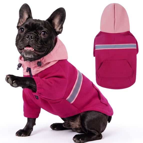 IECOii Dog Hoodie for Medium Dogs Soft Breathable Pullover Hooded Dog Sweatshirt for Spring Fall and Winter,Pink,M
