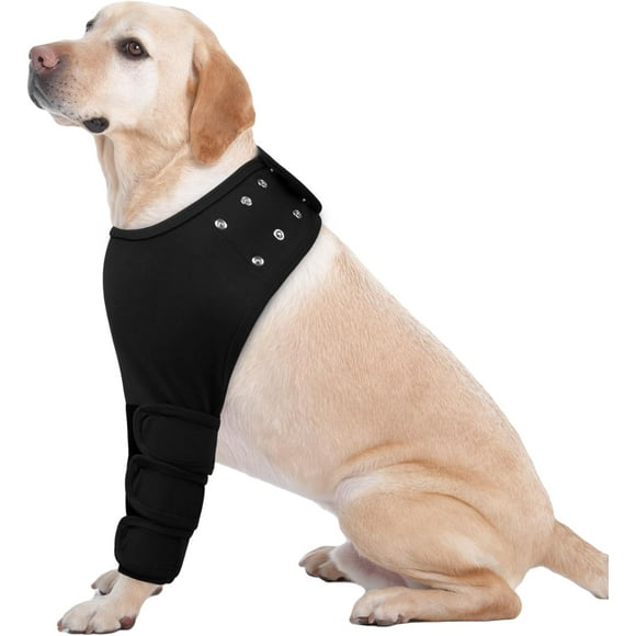 IECOii Dog Recovery Sleeve for Front Left Leg,Dog Leg Sleeve to Stop Licking After Surgery,Surgical Dog Leg Brace for Front Leg Dog Elbow Braces Protector for Leg Injuries & Joint Pain,Black-XXL