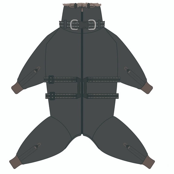IECOii Full body Dog Winter Coat with Harness Built in Warm Fleece Dog Jacket with Handle Reflective Windproof Snowsuit for Medium Dogs,Gray,M