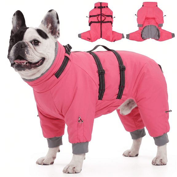 Medium Water Features Dog Winter Coat Fleece Warm Medium With Harness Built In - Walmart.com