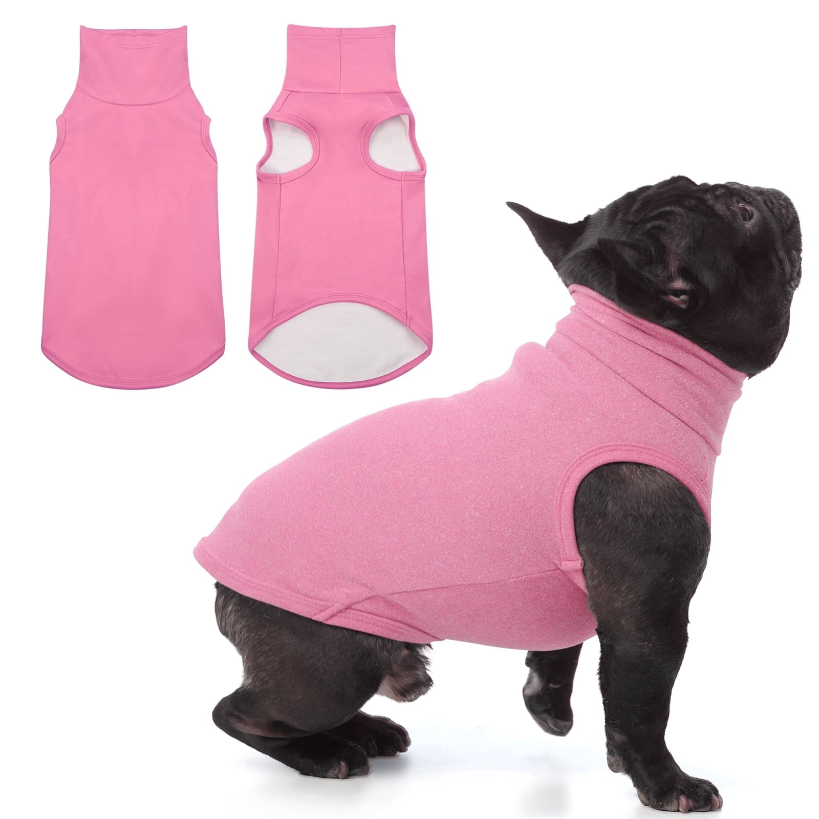 IECOii Small Dog Sweater,Stretch Fleece Vest Blue,Medium,Warm Pullover for Winter Spring and Fall, Soft & Lightweight Dog Sweatshirt Indoor Outdoor Clothes