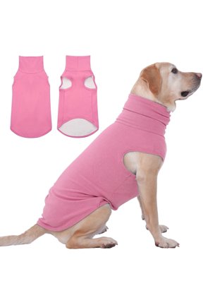 XXL Dog Sweater - Stretch Fleece Vest with Turtleneck,DarkRed,XX-Large, Warm Christmas Winter Pullover for Large Dogs Pitbulls, Turtleneck Dog Fleece Sweater Coat Cozy Pet Pajamas Sweatshirt