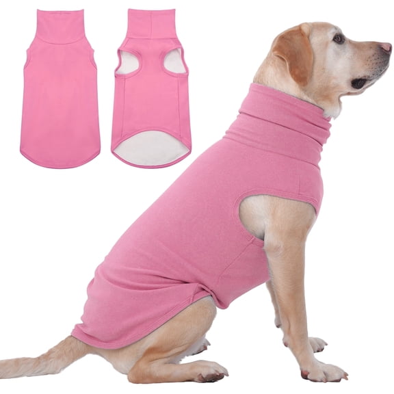 IECOii XXL Dog Sweater - Stretch Fleece Vest with Turtleneck,DarkRed,XX-Large, Warm Christmas Winter Pullover for Large Dogs Pitbulls, Turtleneck Dog Fleece Sweater Coat Cozy Pet Pajamas Sweatshirt