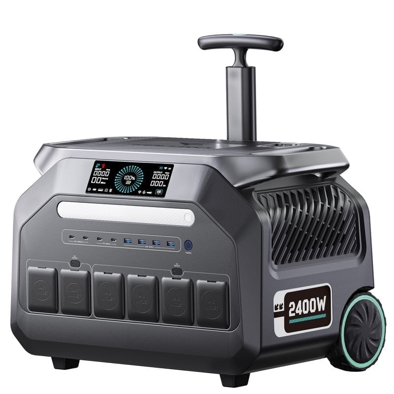 IEE P2400 2048Wh Solar Generator, 2400W (4800W Surge) LiFePO4 Power Station, Fast Charging, APP Control, 16 Ports, UPS Battery Backup for Home, RV, Camping