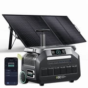 IEE P2400 Solar Generator 2400W/2048Wh with 1 200W Solar Panels, LiFePO4 Battery, 1800W Fast Charging, APP Control Portable Power Station for Home Backup, Camping & Power Outages