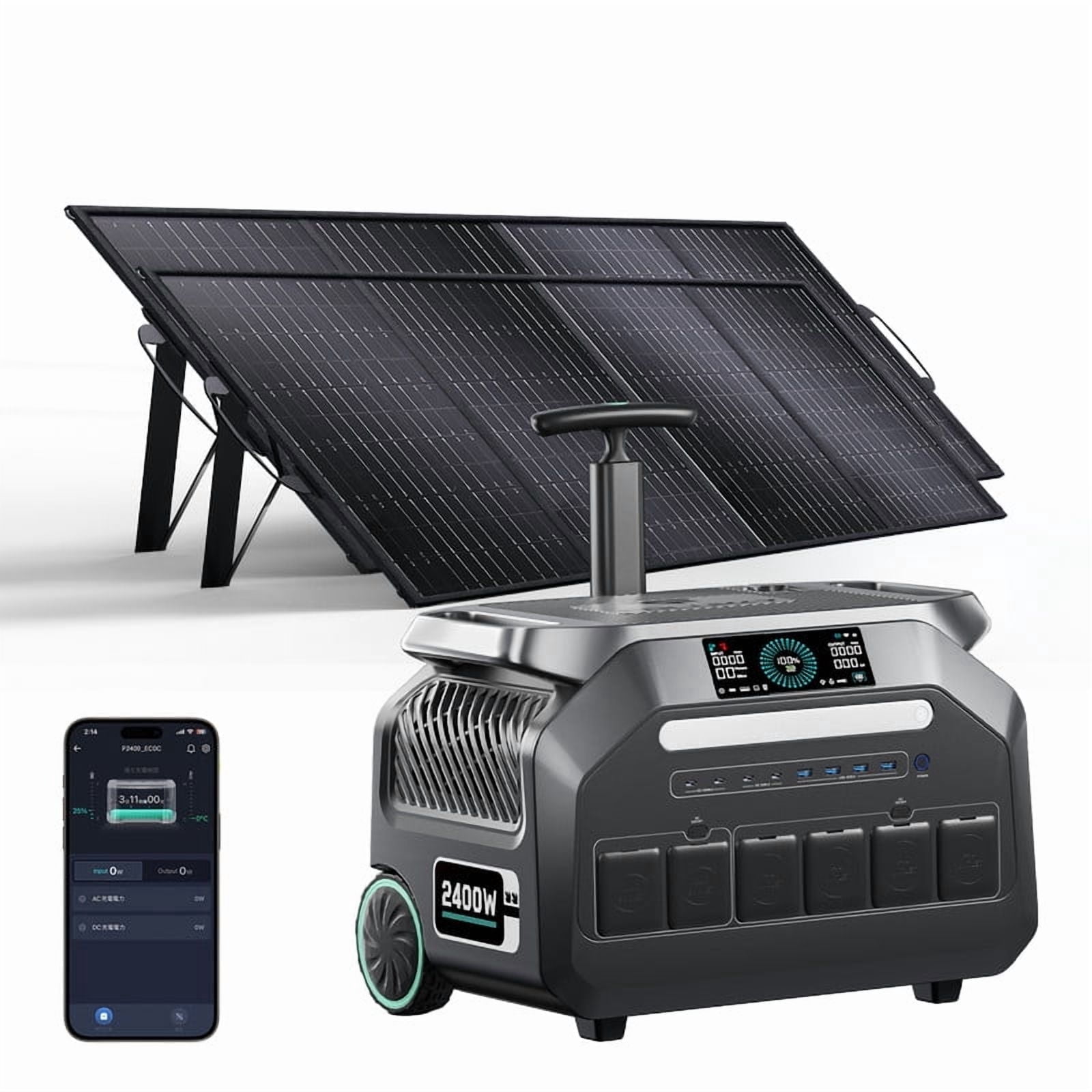 Intel Solar Generator IEE P2400 Solar Generator 2400W Power Station + 2x200W Solar Panels ...