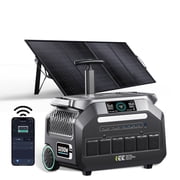IEE P3200 Solar Generator with 200W Panel, 2048Wh LiFePO4 Battery, 3200W 6400W Peak Power Station, 1000W MPPT, 0.6H Fast Charging, APP Control, EPS Backup for Home, RV, Camping