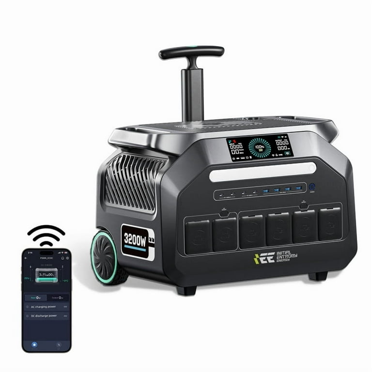 IEE P3200 Solar Generator, 2048Wh/3200W Portable Power Station, LiFePO4  Battery, 1800W Fast Charging, APP Control Backup Power for Home, Camping &  Emergencies - Walmart.com